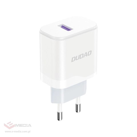 Ładowarka Dudao A20EU sieciowa USB-A 18W - biała + kabel USB-A - Lightning