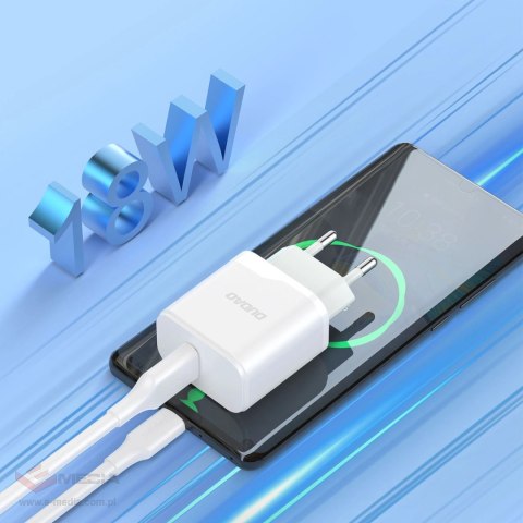 Ładowarka Dudao A20EU sieciowa USB-A 18W - biała + kabel USB-A - Lightning