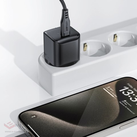 Ładowarka sieciowa Acefast A77 Mini PD 30W GaN USB-C - czarna