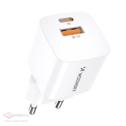 Ładowarka sieciowa Wozinsky CMWCW 20W USB-C / USB-A - biała