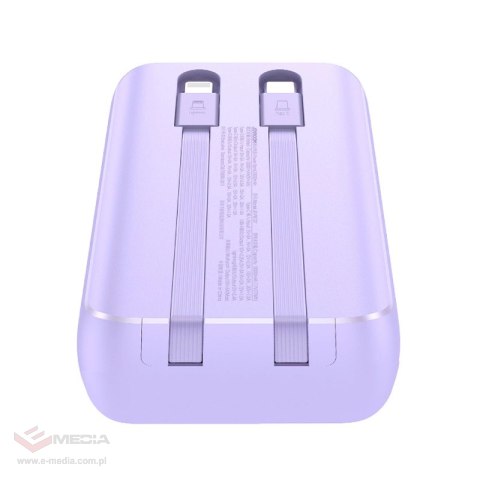 Mini powerbank Joyroom JR-PBC06 z wbudowanymi kablami USB-C / Lightning 30W 10000mAh - fioletowy