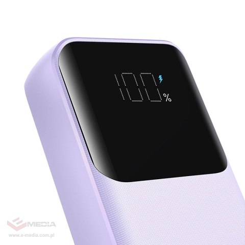 Mini powerbank Joyroom JR-PBC06 z wbudowanymi kablami USB-C / Lightning 30W 10000mAh - fioletowy