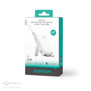 Powerbank Joyroom JR-L008 Plus Cutie Series 22.5W 20000mAh ze stojakiem + kabel USB-A - USB-C - biały