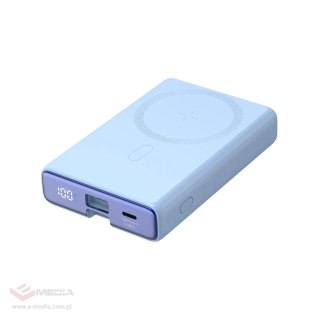 Powerbank Joyroom JR-PBM01 magnetyczny 10000mAh 20W z podstawką + kabel Lightning - USB-C - niebieski