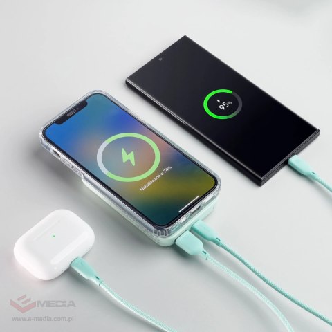 Powerbank Joyroom JR-W020 20W 10000mAh MagSafe + kabel USB-A - USB-C 0.30m - jasnozielony