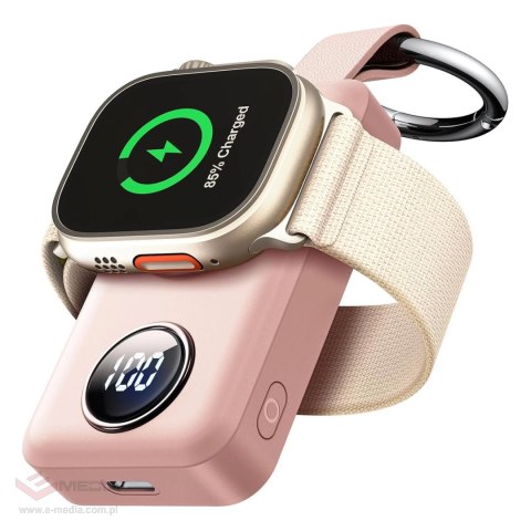 Powerbank Joyroom JR-WQW01 bezprzewodowy 2000mAh 3W do Apple Watch - różowy