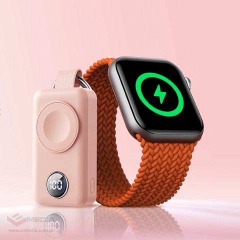 Powerbank Joyroom JR-WQW01 bezprzewodowy 2000mAh 3W do Apple Watch - różowy