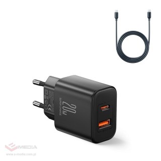 Ładowarka EU Joyroom JR-TCF05 20W USB-A USB-C + kabel USB-C - czarna