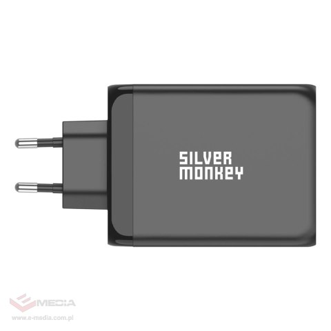 Ładowarka GaN Silver Monkey SMA153 200W 3xUSB-C PD USB-A QC 3.0 - czarna
