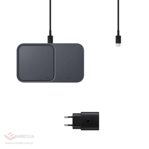 Ładowarka Samsung Wireless Charger Duo EP-P5400TBEGEU indukcyjna 15W - czarna + ładowarka sieciowa + kabel