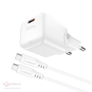 Ładowarka sieciowa Acefast A73 Mini PD 20W GaN + kabel USB-C - biała