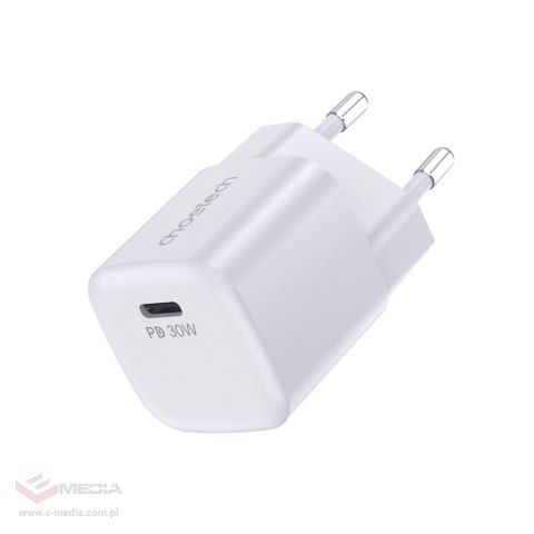 Ładowarka sieciowa Choetech PD5007 USB-C PD 30W GaN - biała