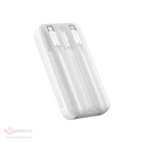 Powerbank Baseus Comet Series z wyświetlaczem 10000mAh 22.5W - biały + kabel USB-A - USB-C