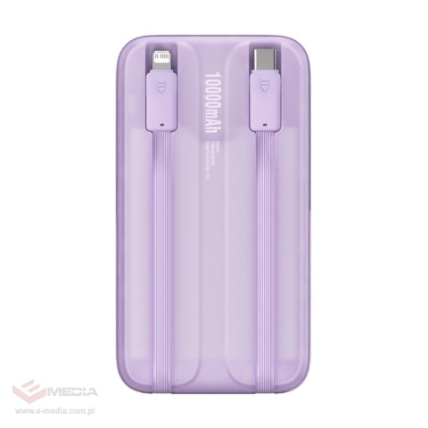 Powerbank Baseus Comet Series z wyświetlaczem 10000mAh 22.5W - fioletowy + kabel USB-A / USB-C