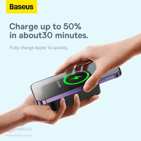 Powerbank Baseus Magnetic Mini 20000 mAh 20W - czarny + kabel USB-C / USB-C