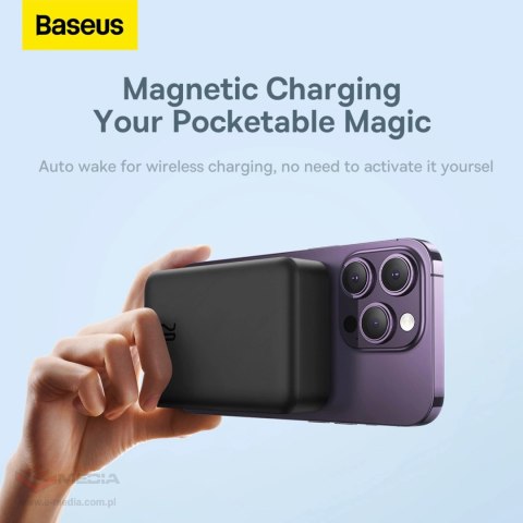 Powerbank Baseus Magnetic Mini 20000 mAh 20W - czarny + kabel USB-C / USB-C