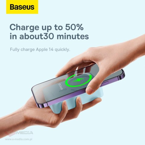 Powerbank Baseus Magnetic Mini 20000 mAh 20W - niebieski + kabel USB-C / USB-C