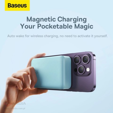 Powerbank Baseus Magnetic Mini 20000 mAh 20W - niebieski + kabel USB-C / USB-C