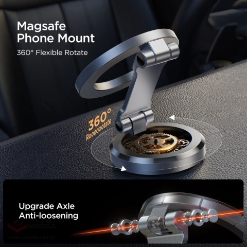 Składany uchwyt Joyroom JR-ZS403 magnetyczny samochodowy do telefonu na deskę rozdzielczą - szary