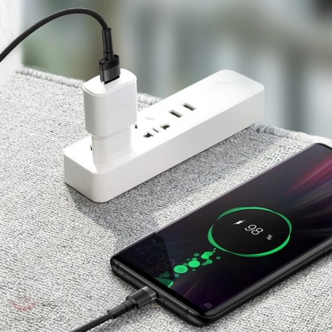 Baseus Cafule kabel przewód USB Typ C SuperCharge 40W Quick Charge 3.0 QC 3.0 1m szaro-czarny (CATKLF-PG1)