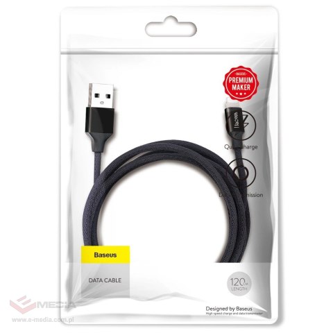 Baseus Yiven kabel przewód w materiałowym oplocie USB / Lightning 1,2M czarny (CALYW-01)