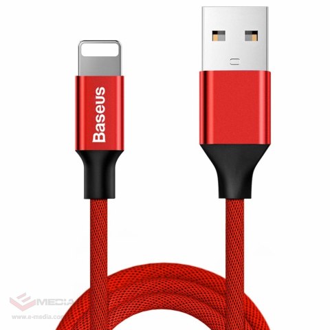 Baseus Yiven kabel przewód w materiałowym oplocie USB / Lightning 1,8M czerwony (CALYW-A09)