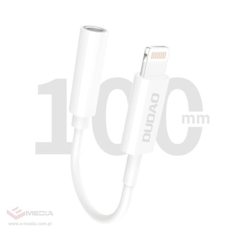 Dudao adapter audio przejściówka do słuchawek z Lightning na mini jack 3,5 mm biały (L16i white)