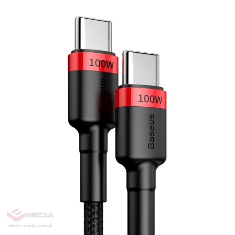 Kabel Baseus CATKLF-AL91 USB-C - USB-C PD QC 100W 5A 480Mb/s 2m - czarno-czerwony