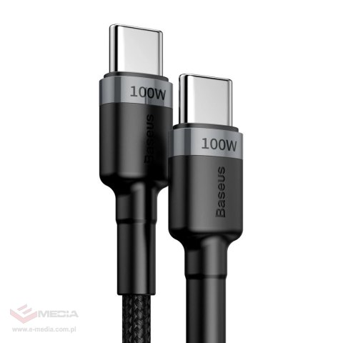 Kabel Baseus CATKLF-ALG1 USB-C - USB-C PD QC 100W 5A 2m - szary