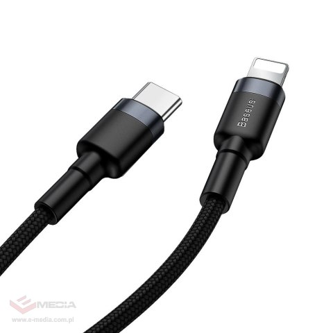 Kabel Baseus CATLKLF-G1 Lightning - USB-C PD QC 18W 480Mb/s 1m - czarno-szary