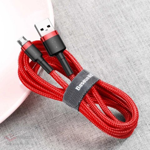 Kabel Baseus Cafule Cable CAMKLF-C09 USB-A / micro USB 1.5A 2 m - czerwony