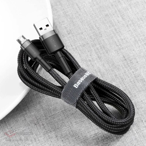 Kabel Baseus Cafule Cable CAMKLF-CG1 USB-A / micro USB 1.5A 2 m - czarno-szary
