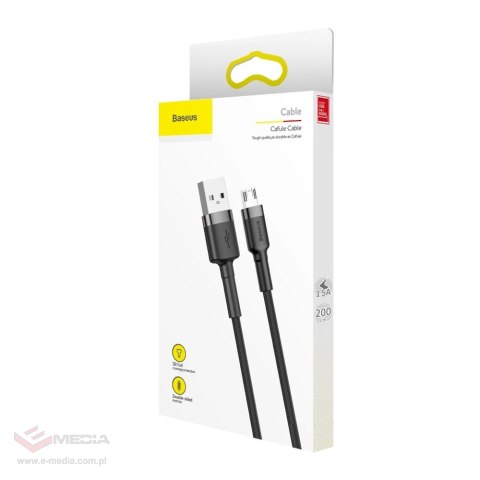 Kabel Baseus Cafule Cable CAMKLF-CG1 USB-A / micro USB 1.5A 2 m - czarno-szary