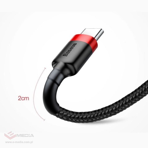 Kabel Baseus Cafule Cable USB-A / USB-C QC3.0 2A 3m - szaro-czarny