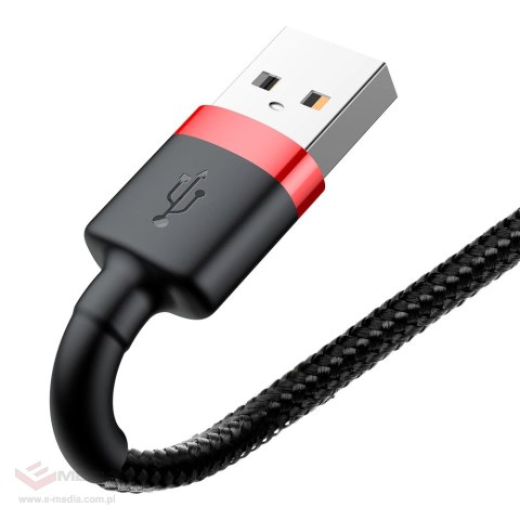 Kabel Baseus Cafule USB-A / Lightning 1.5A QC 3.0 2 m - czarno-czerwony