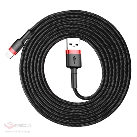 Kabel Baseus Cafule USB-A / Lightning 1.5A QC 3.0 2 m - czarno-czerwony