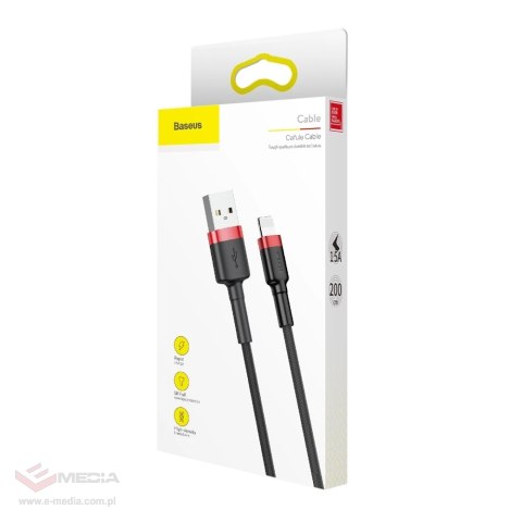 Kabel Baseus Cafule USB-A / Lightning 1.5A QC 3.0 2 m - czarno-czerwony