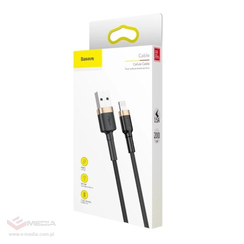 Kabel Baseus Cafule USB-A / Lightning 1.5A QC 3.0 2 m - czarno-złoty