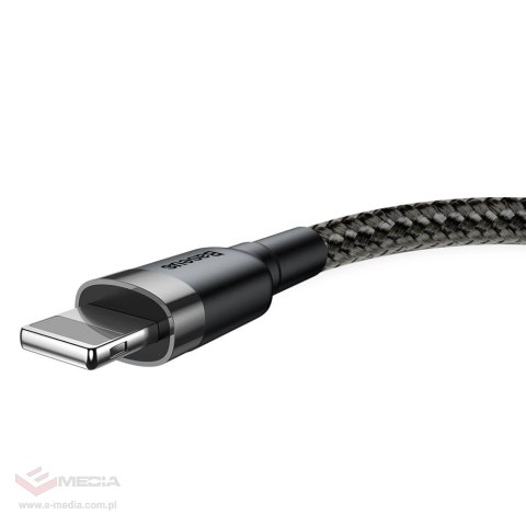 Kabel Baseus Cafule USB-A / Lightning 2A QC 3.0 3 m - czarno-szary