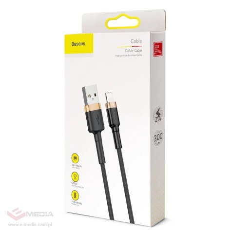 Kabel Baseus Cafule USB-A / Lightning 2A QC 3.0 3 m - czarno-złoty