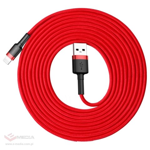 Kabel Baseus Cafule USB-A / Lightning 2A QC 3.0 3 m - czerwony