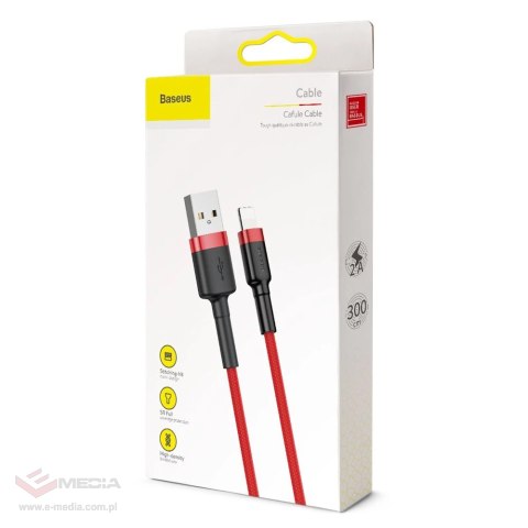 Kabel Baseus Cafule USB-A / Lightning 2A QC 3.0 3 m - czerwony