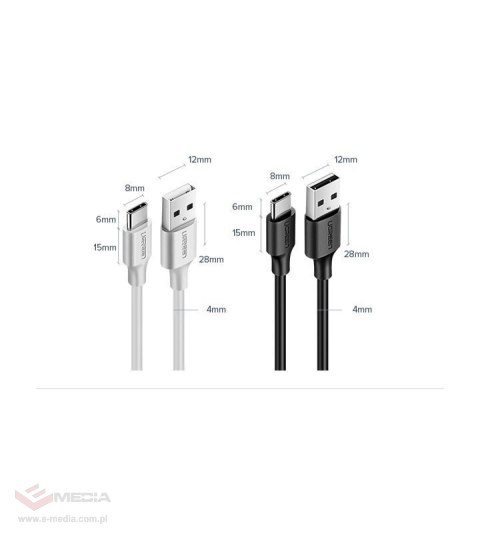 Kabel Ugreen US287 60826 USB-A / USB-C 3A 3m - czarny