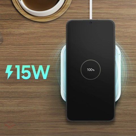 Ładowarka Samsung Wireless Charger Pad EP-P2400TWEGEU indukcyjna 15W + ładowarka sieciowa + kabel USB-C - biała